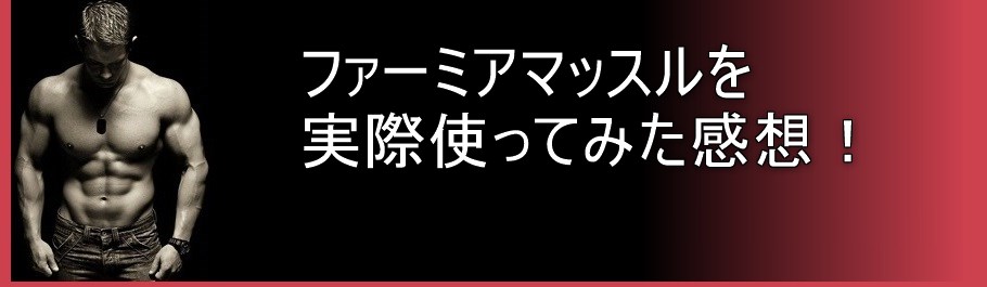 ファーミアマッスルを実際使ってみた感想